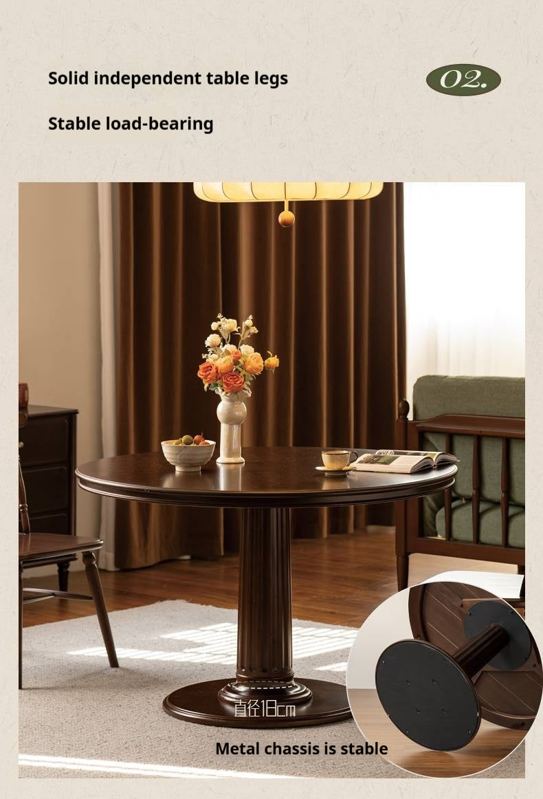 Poplar Solid Wood Dining Table American Retro