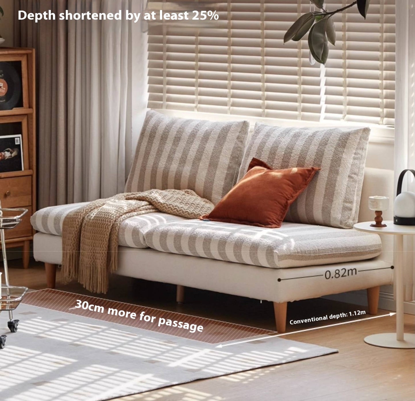 Beech, Fabric Cotton And Linen Sofa