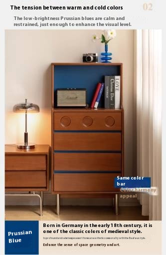 Poplar Solid Wood Middle-Age Edge Cabinet Storage