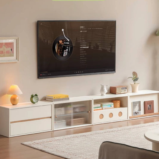 Rubber, Oak Solid wood Module Combination TV Stand.