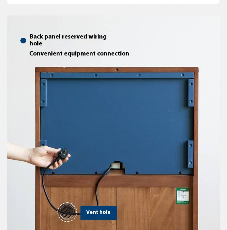 Poplar Solid Wood Middle-Age Edge Cabinet Storage