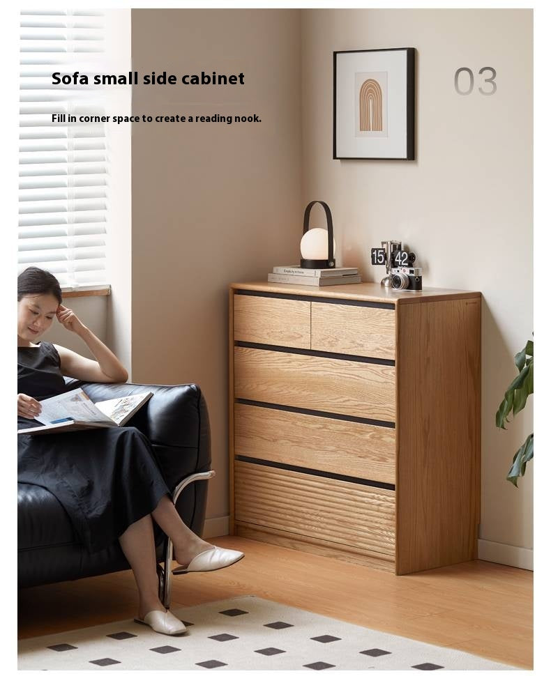 Oak Solid Wood Modern Drawer Cabinet