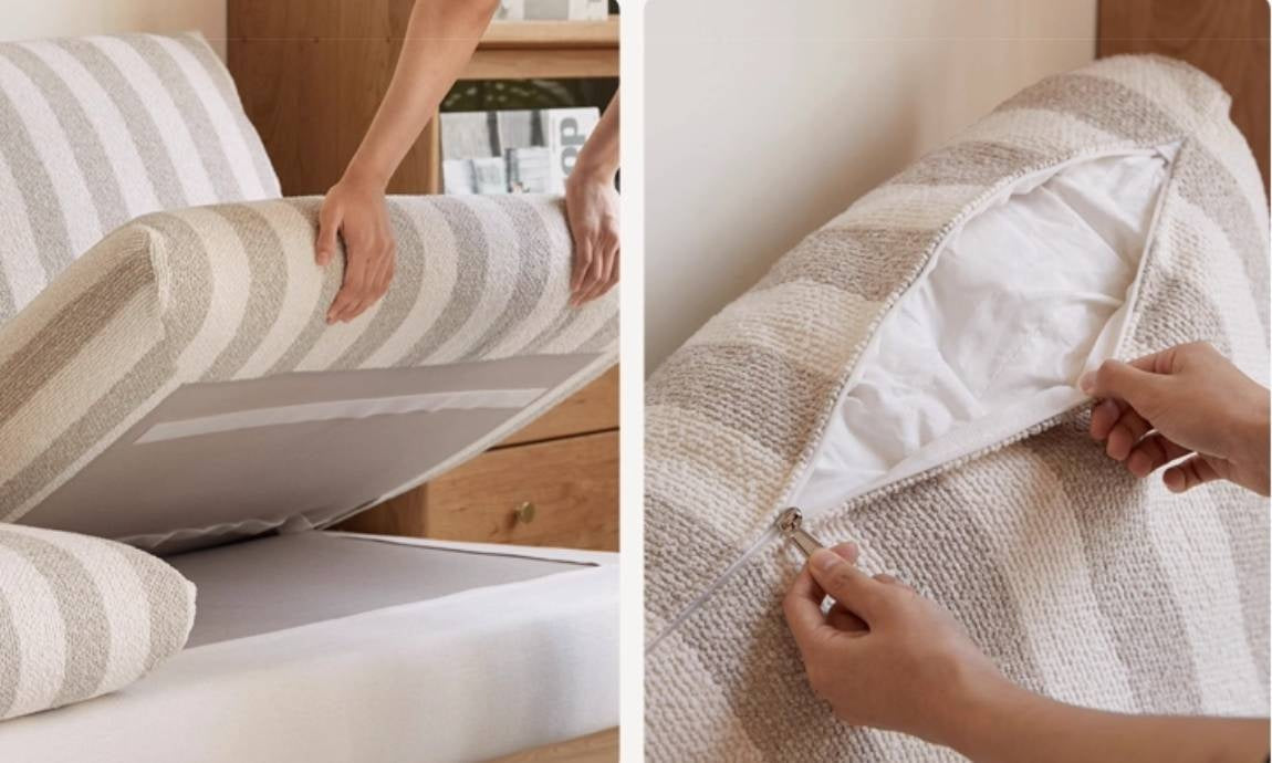 Beech, Fabric Cotton And Linen Sofa