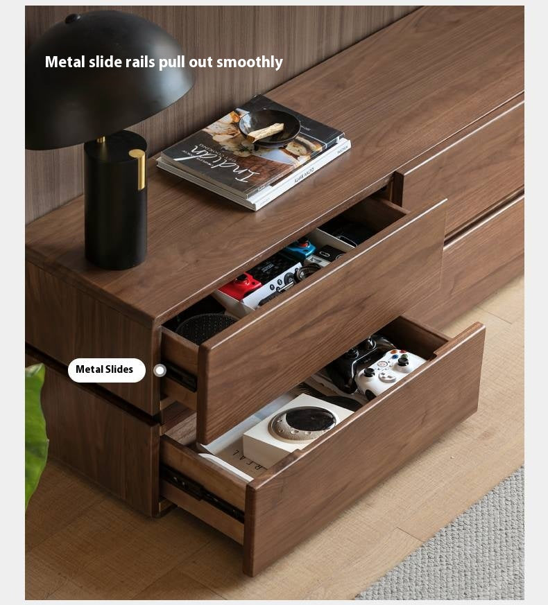 Black Walnut Solid Italian Light Luxury TV Stand