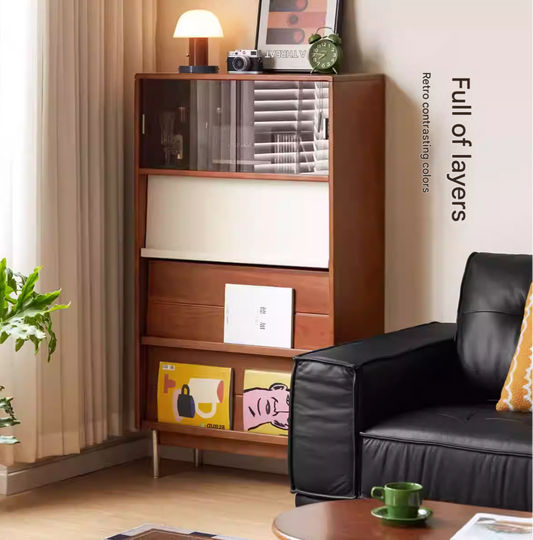 Tulip Solid Wood Middle Ages Flip Door Edge Cabinet.