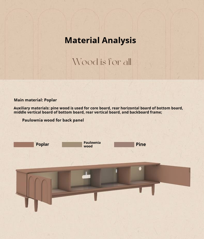 Poplar Solid Wood French Retro TV Cabinet