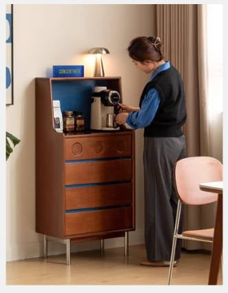 Poplar Solid Wood Middle-Age Edge Cabinet Storage