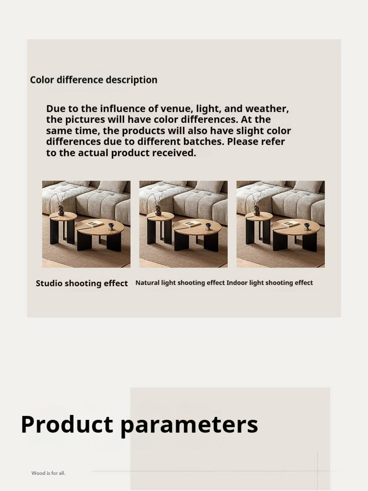 Ash Solid Wood Wabi Sabi Style Creative Coffee Table