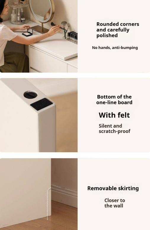 Poplar Solid Wood Makeup Table and Stretchable Dressing Table