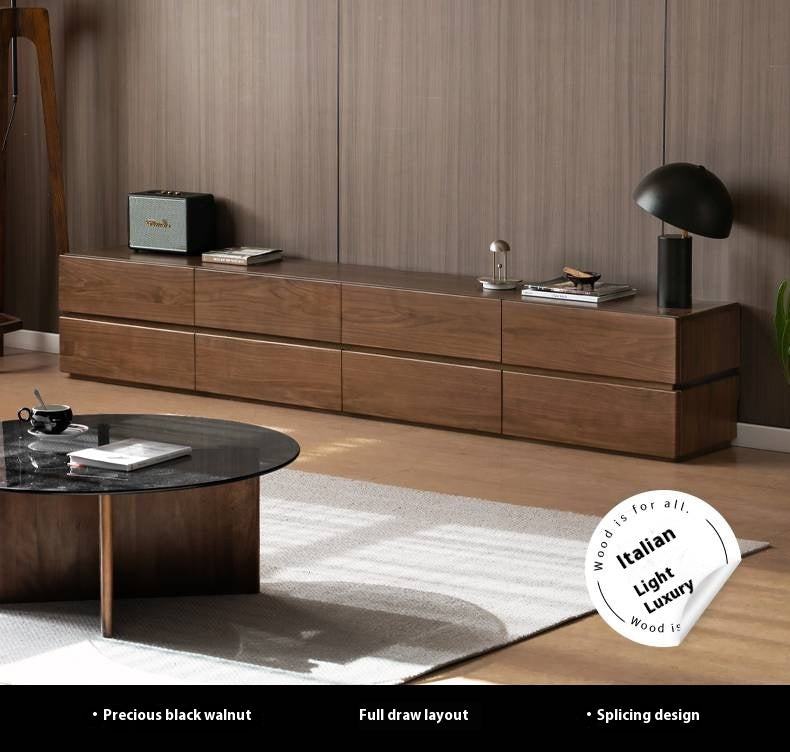 Black Walnut Solid Italian Light Luxury TV Stand