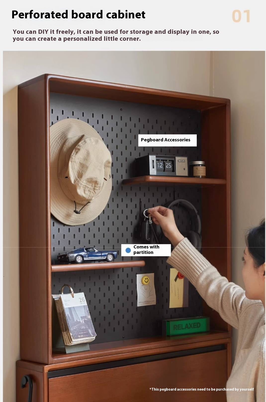 Poplar Solid Wood Middle-Age Ultra-Thin Shoe Cabinet