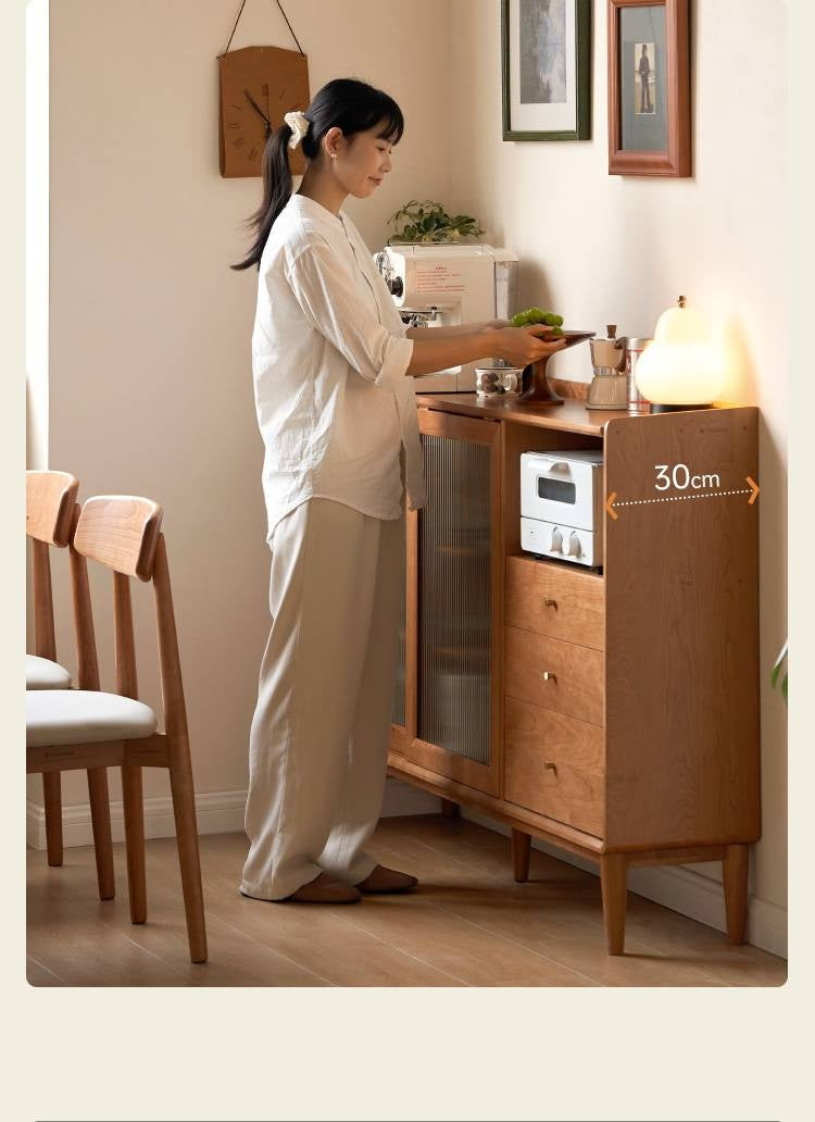 Cherry, Ash Solid Wood Ancient Style Ultra Thin Side Cabinet