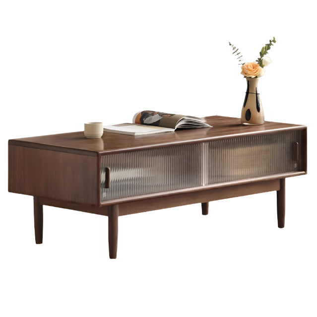 Oak, Solid Rubberwood, Black Walnut Solid Wood Modern Style Tea Table