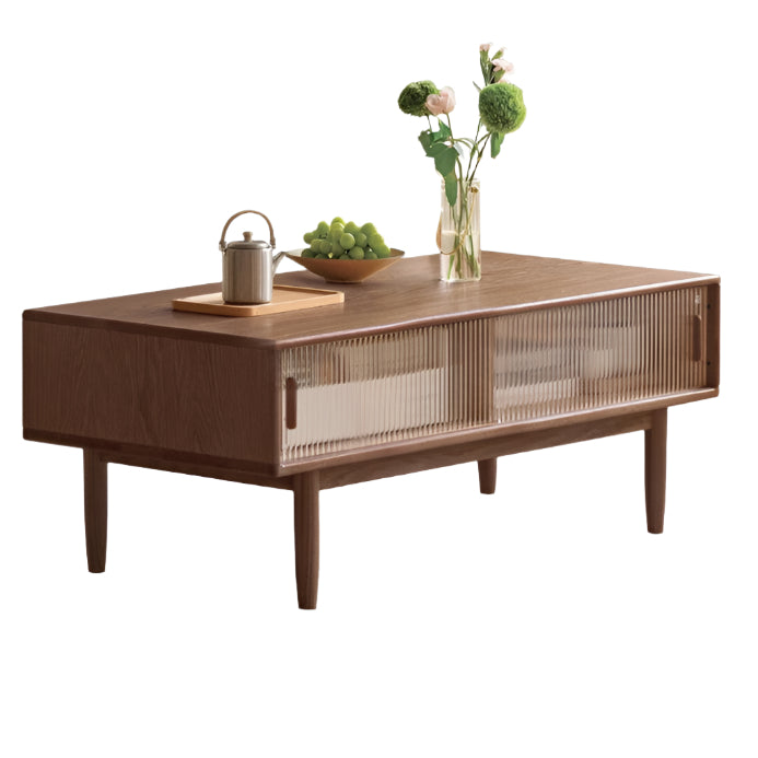 Oak, Solid Rubberwood, Black Walnut Solid Wood Modern Style Tea Table