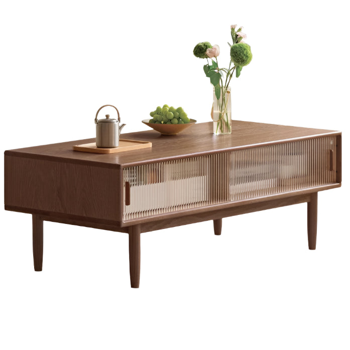 Oak, Solid Rubberwood, Black Walnut Solid Wood Modern Style Tea Table