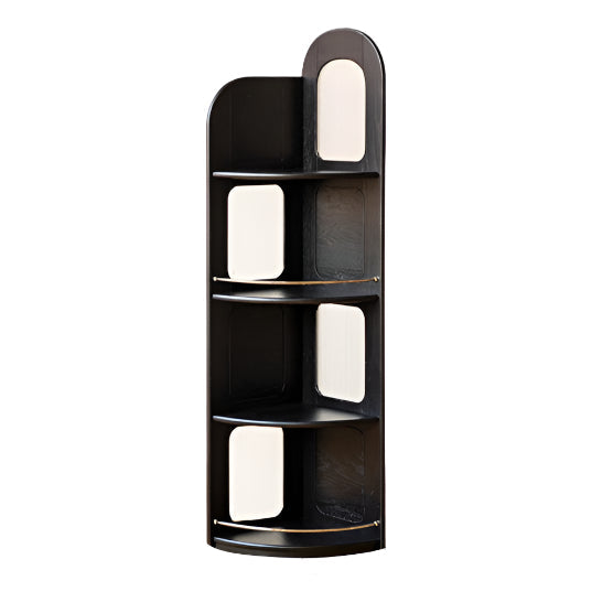 Oak Solid Wood Bauhaus Style Wall Mounted Corner Bookshelf