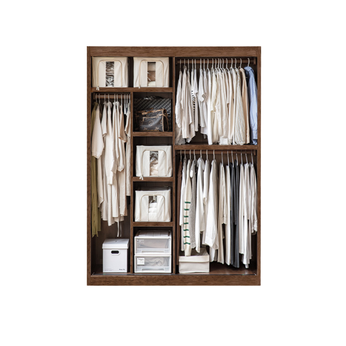 Golden Sandalwood Solid Wood Wardrobe.