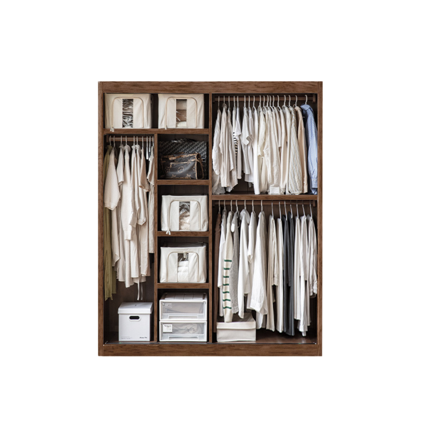 Golden Sandalwood Solid Wood Wardrobe.