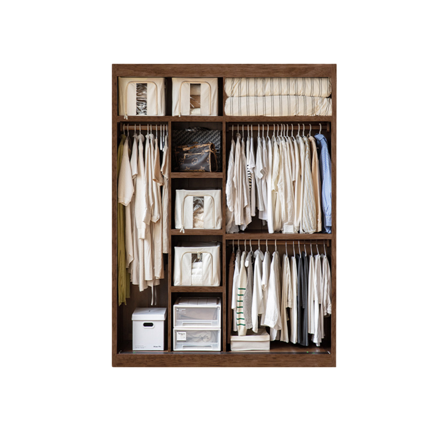 Golden Sandalwood Solid Wood Wardrobe.