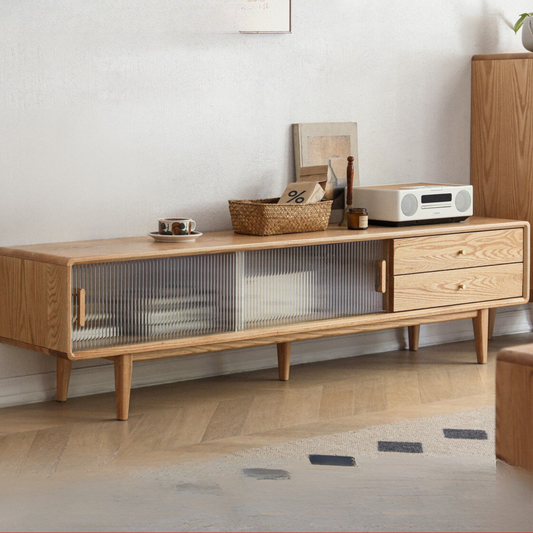Oak Solid Wood Modern TV Cabinet