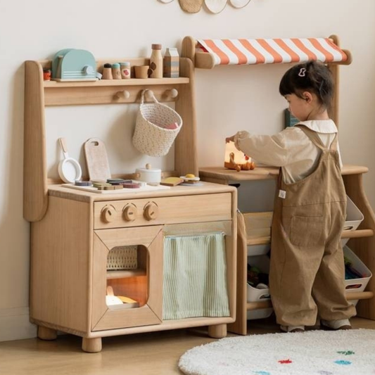 Poplar Solid Wood Montessori Kids Kitchen Cabinet