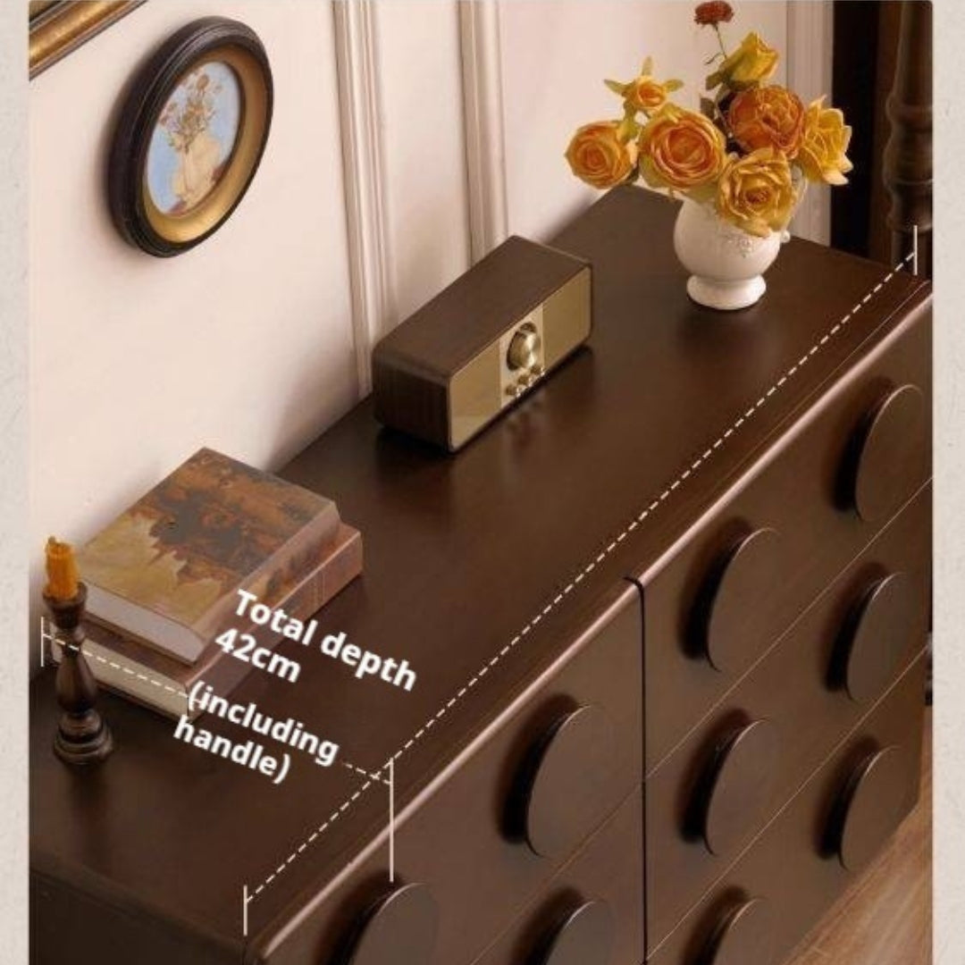 Poplar Solid Wood French Retro Style Bucket Cabinet