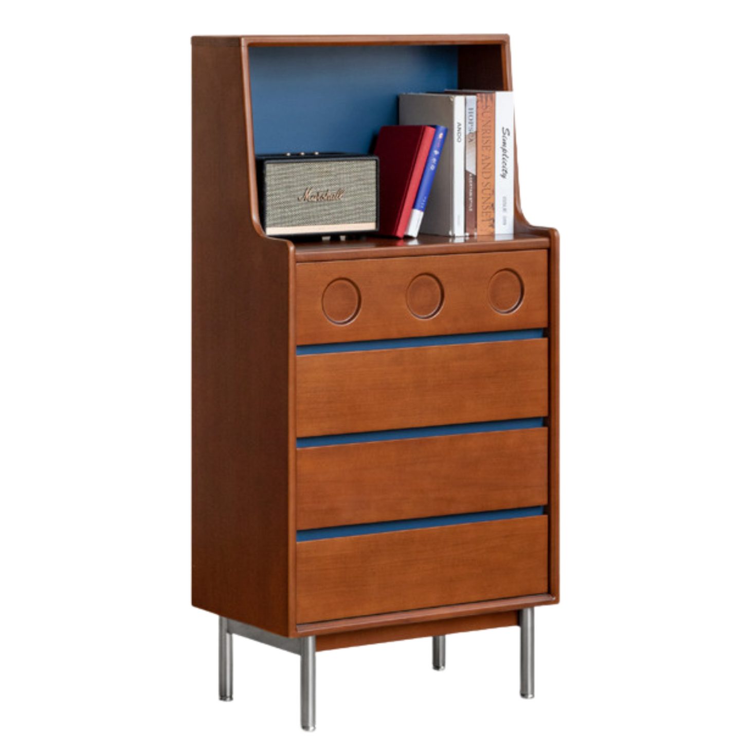 Poplar Solid Wood Middle-Age Edge Cabinet Storage