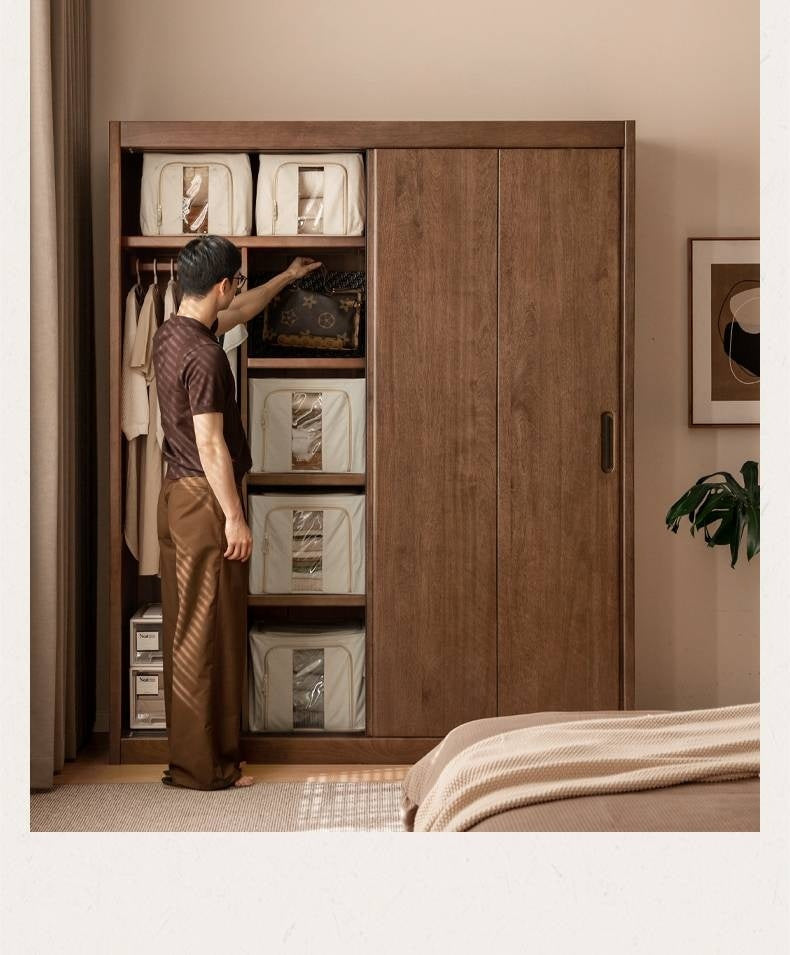 Golden Sandalwood Solid Wood Wardrobe.