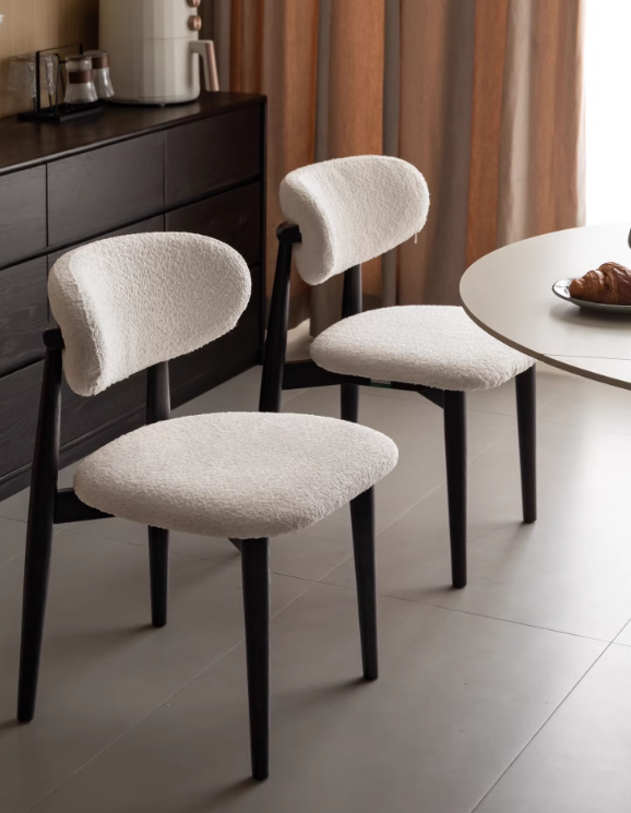 4 pcs Oak Solid Wood, Solid Rubberwood Modern Soft Dining Chair