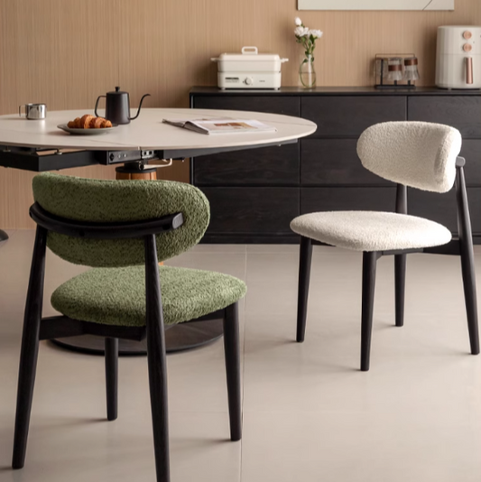 4 pcs Oak Solid Wood, Solid Rubberwood Modern Soft Dining Chair