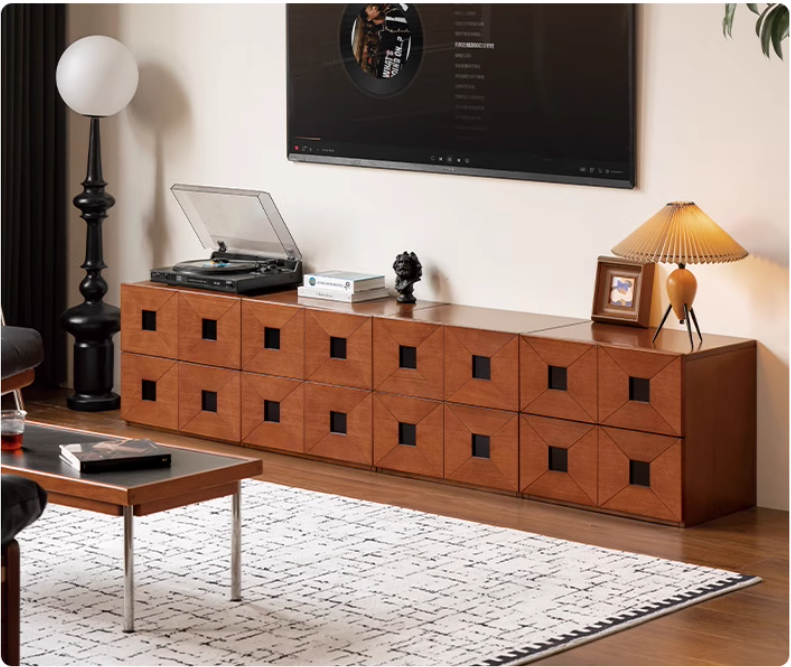 Poplar Solid Wood Ancient Style Module Combination Side Cabinet.