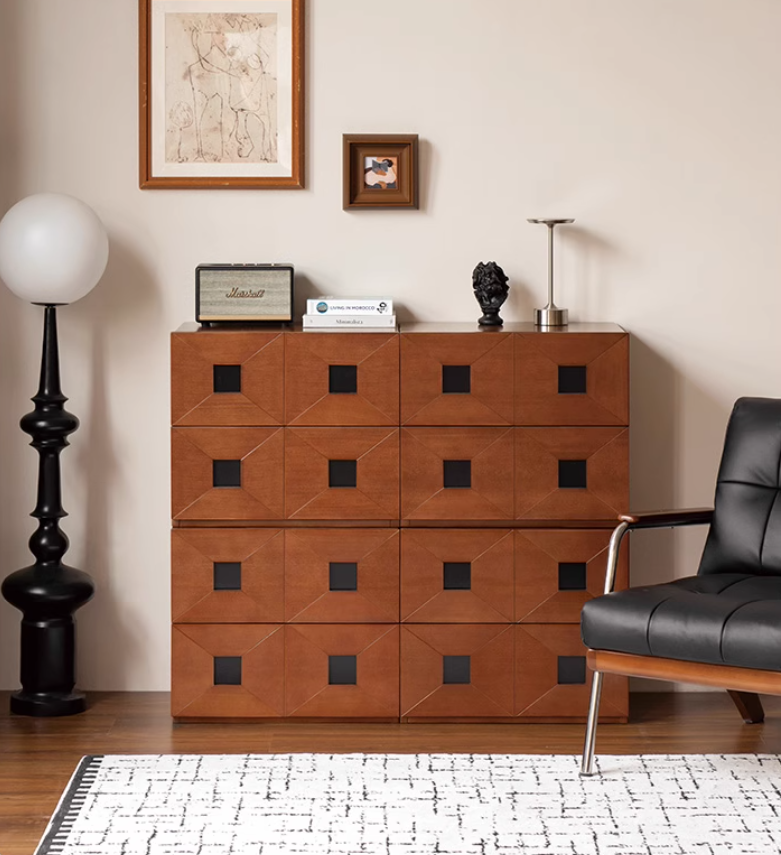 Poplar Solid Wood Ancient Style Module Combination Side Cabinet.