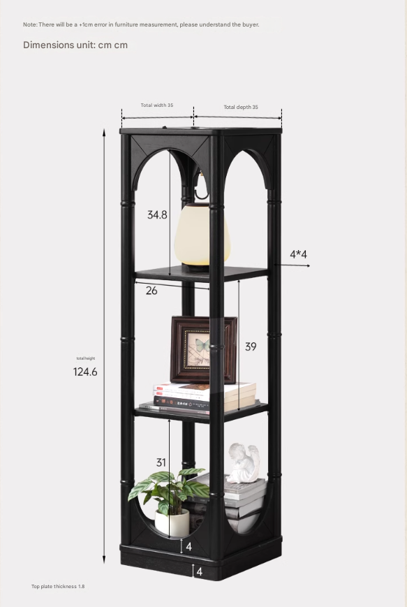 Rubber Solid Wood French Retro Black Corner Storage