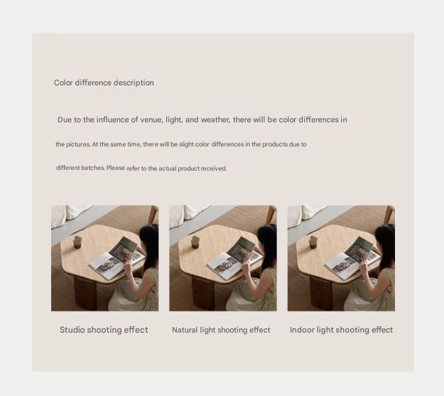 Sandalwood, Black Walnut Solid Wood Rock Plate Coffee Table