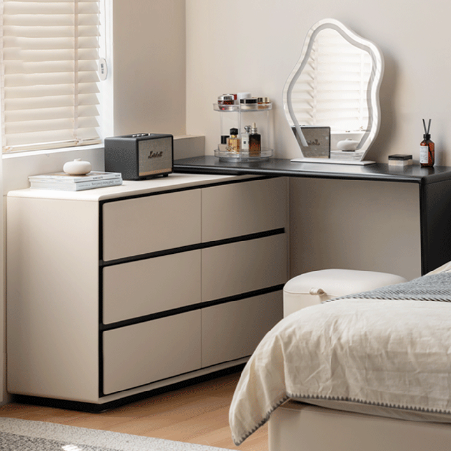 Rubber Solid Wood Rotating Modern Dressing Table.
