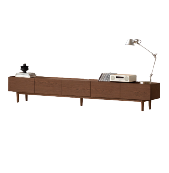 Oak Solid Wood Modern Large Floor TV Cabinet.