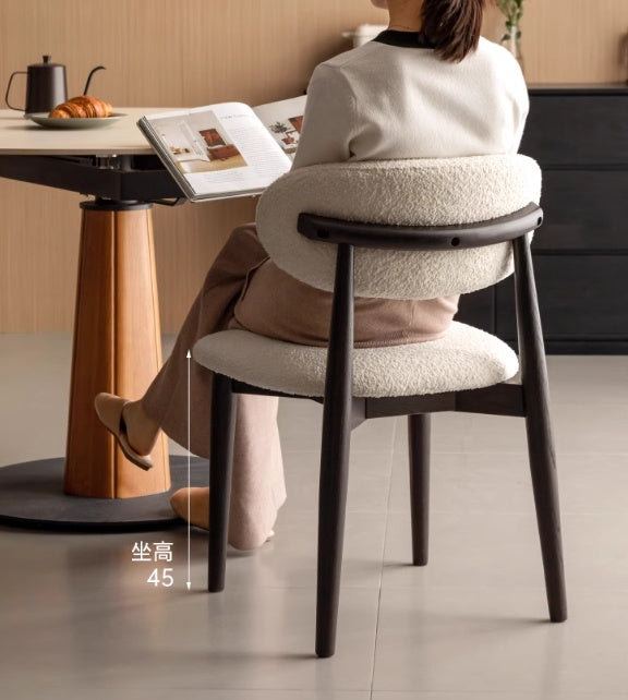4 pcs Oak Solid Wood, Solid Rubberwood Modern Soft Dining Chair