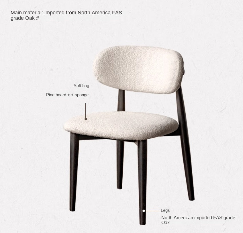 4 pcs Oak Solid Wood, Solid Rubberwood Modern Soft Dining Chair