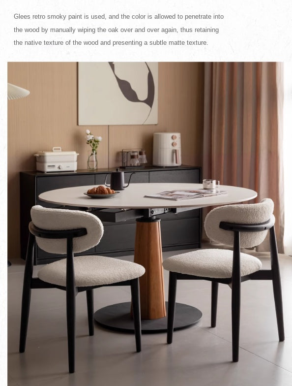 4 pcs Oak Solid Wood, Solid Rubberwood Modern Soft Dining Chair