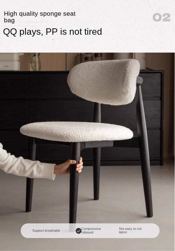 4 pcs Oak Solid Wood, Solid Rubberwood Modern Soft Dining Chair