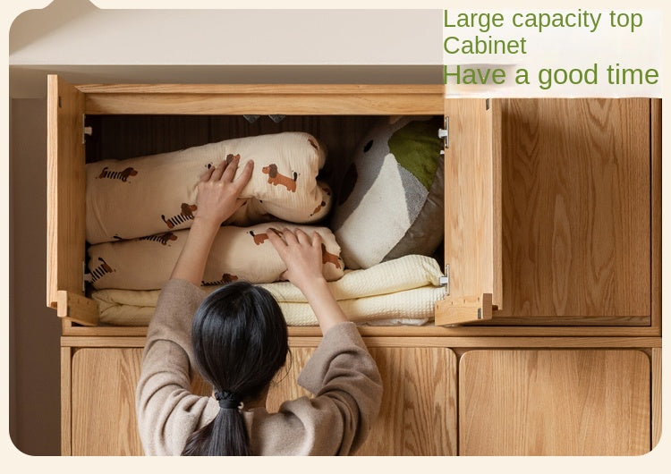 Oak Solid Wood Children's Wardrobe.