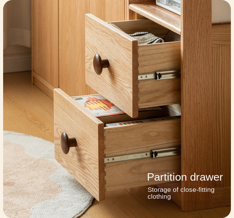 Oak Solid Wood Children's Wardrobe.