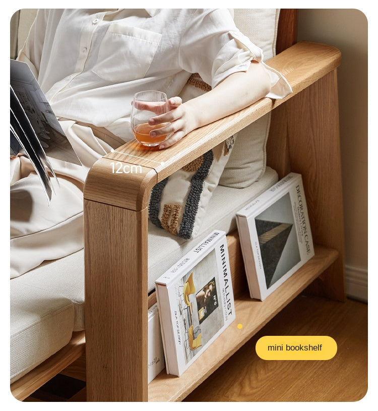 Oak Solid Wood Nordic Telescopic Sofa Bed.