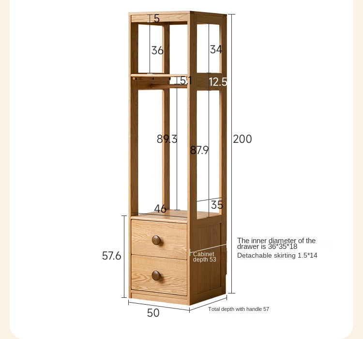 Oak Solid Wood Children's Wardrobe.