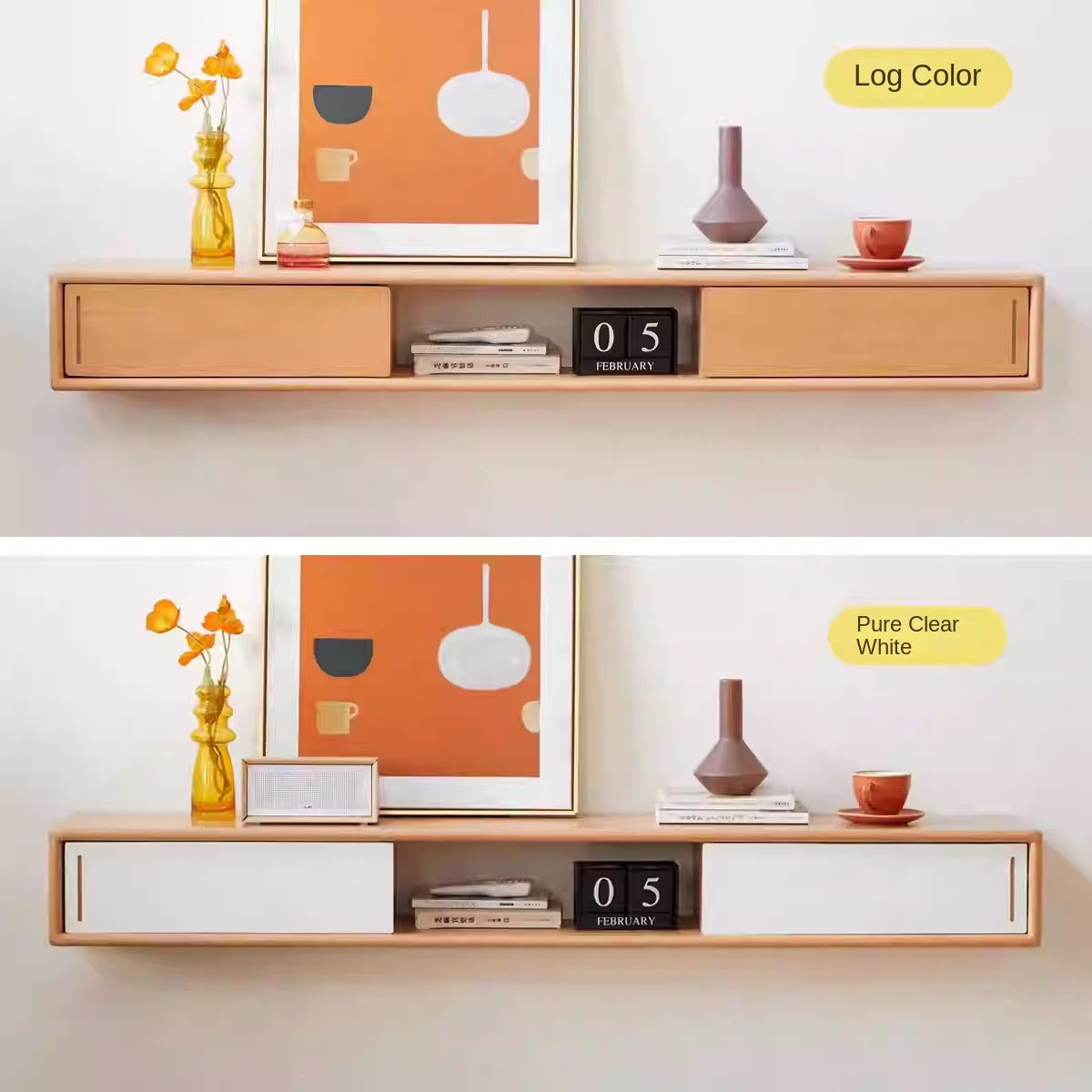 European Beech Solid Wood Modern TV Cabinet.