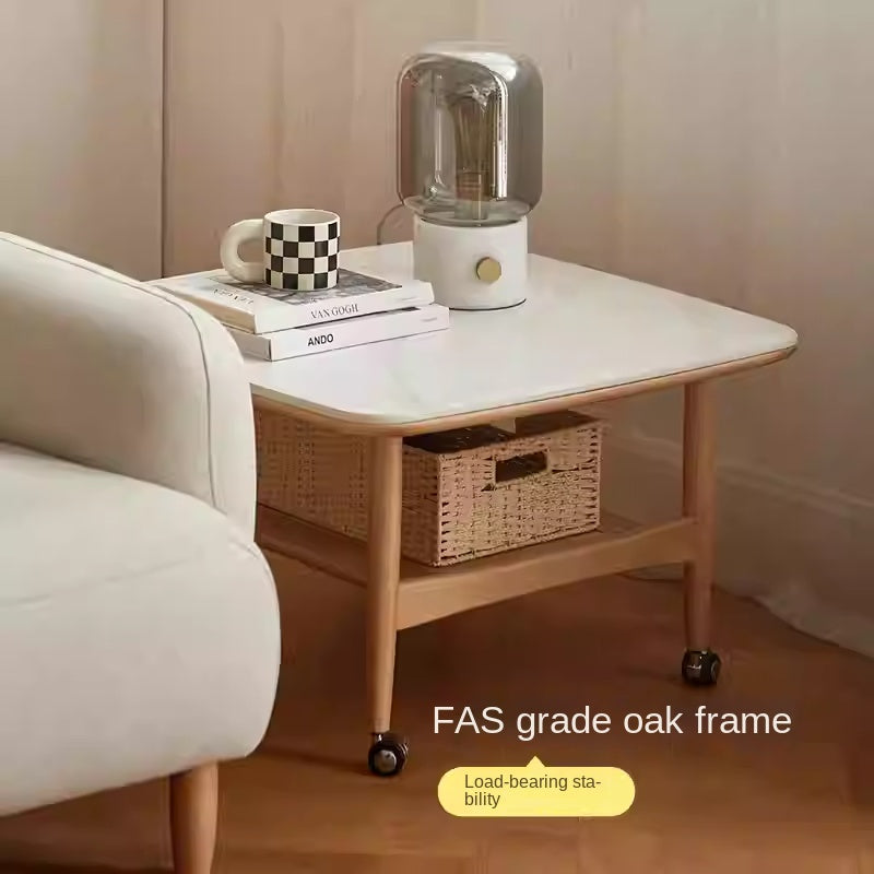 Oak Solid Wood Rock Board Tea Table.