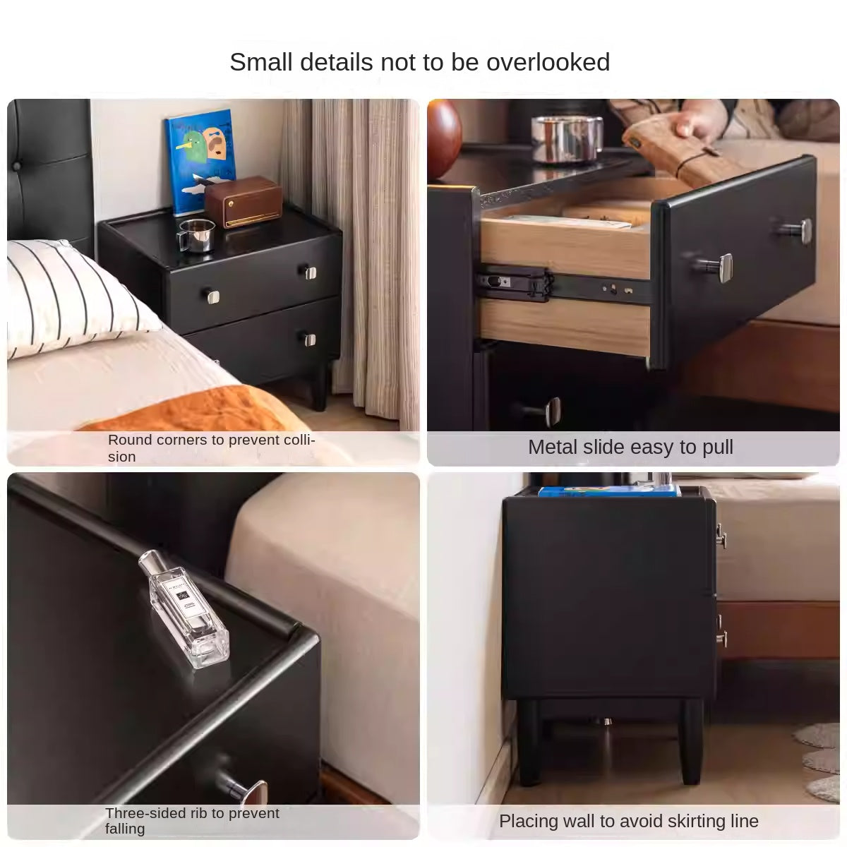 Rubber Solid Wood Classic Nightstand.