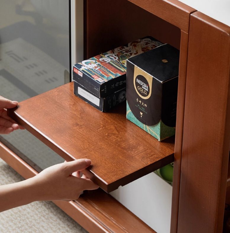 Poplar Solid Wood Middle-Aged Style Side Table