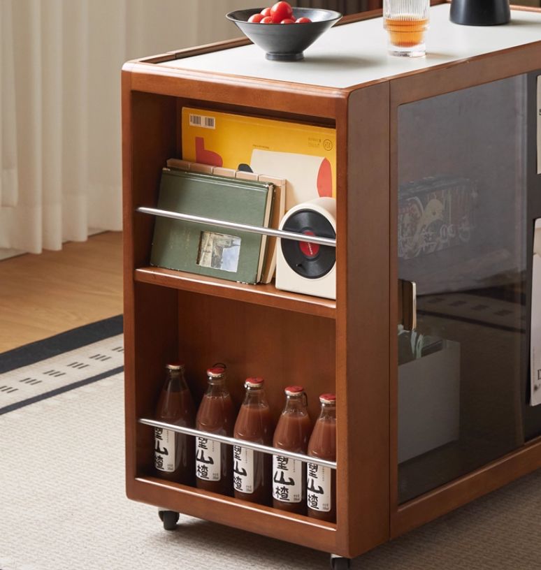 Poplar Solid Wood Middle-Aged Style Side Table