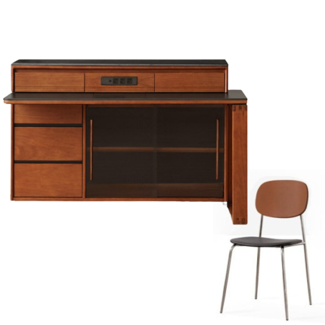 Poplar Solid Wood Island Dining Table Rotatable